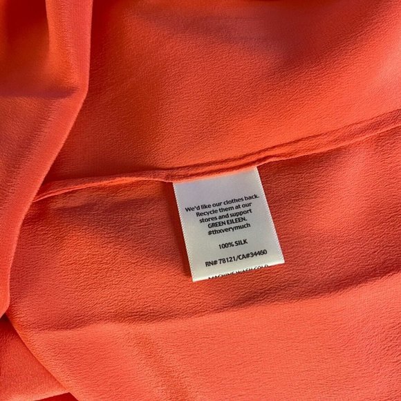 Eileen Fisher Color block Silk Tunic Top Women‎ PM V-Neck 3/4 Sleeve Lightweight - Picture 14 of 15